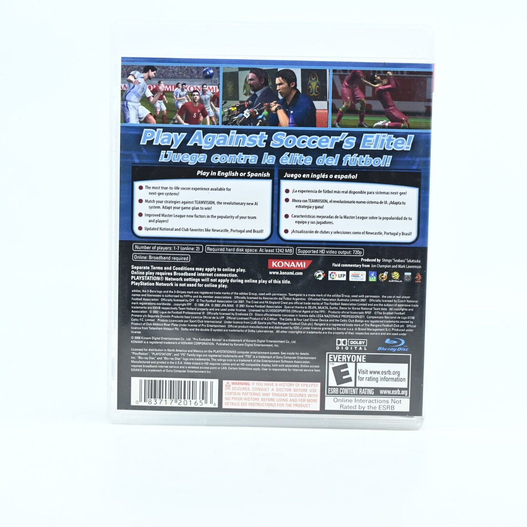 Pro Evolution Soccer 2008 - Sony Playstation 3 / PS3 Game + Manual - FREE POST!