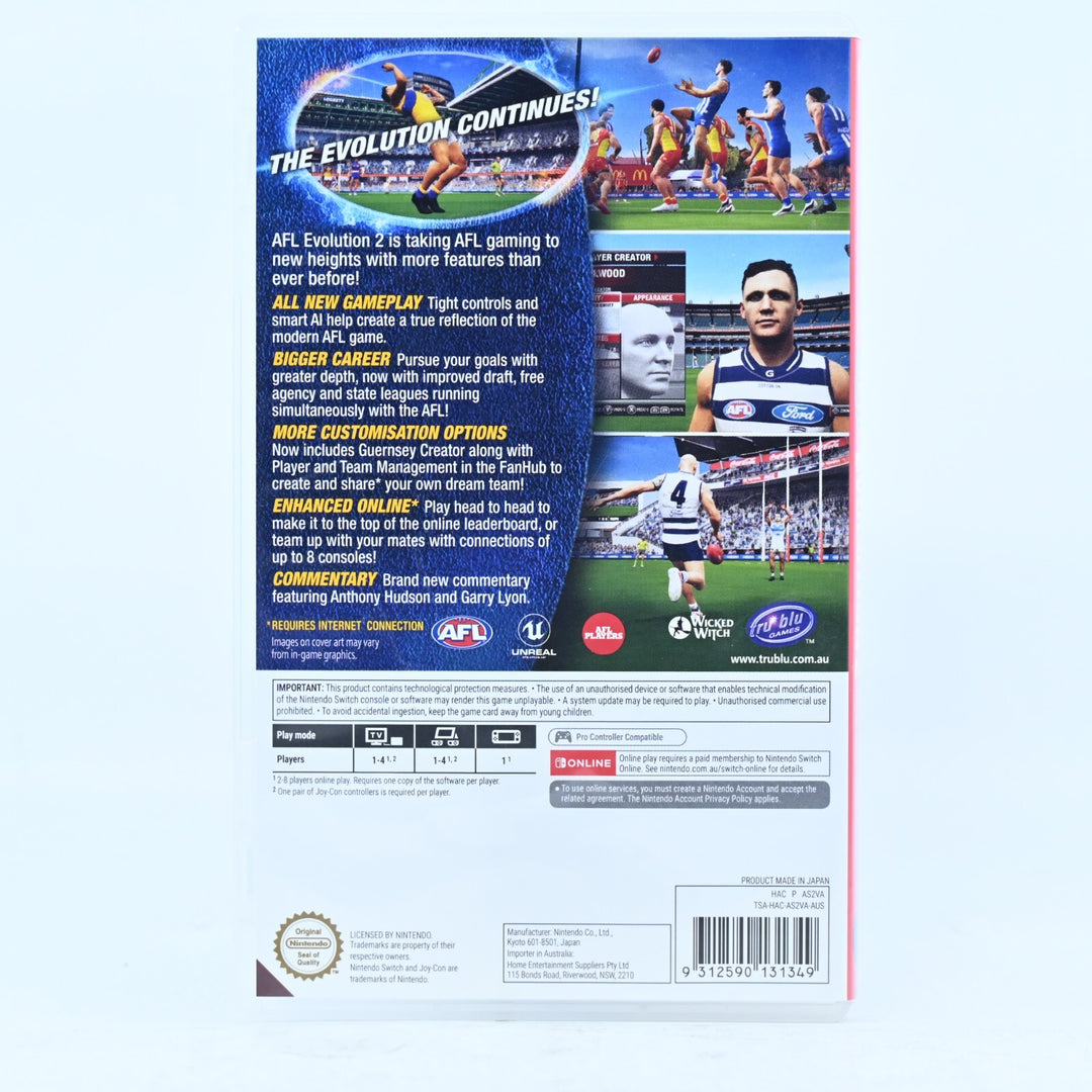AFL Evolution 2 - Nintendo Switch Game - FREE POST!