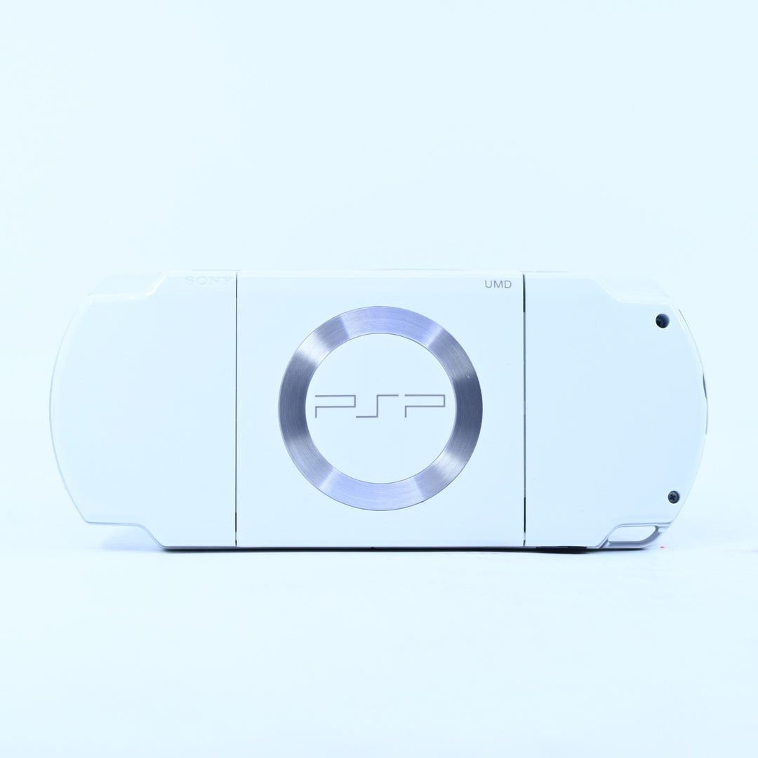 White Reshell &amp; Rebuilt - PSP Console - PSP-2002 - 2000 + NEW BATTERY