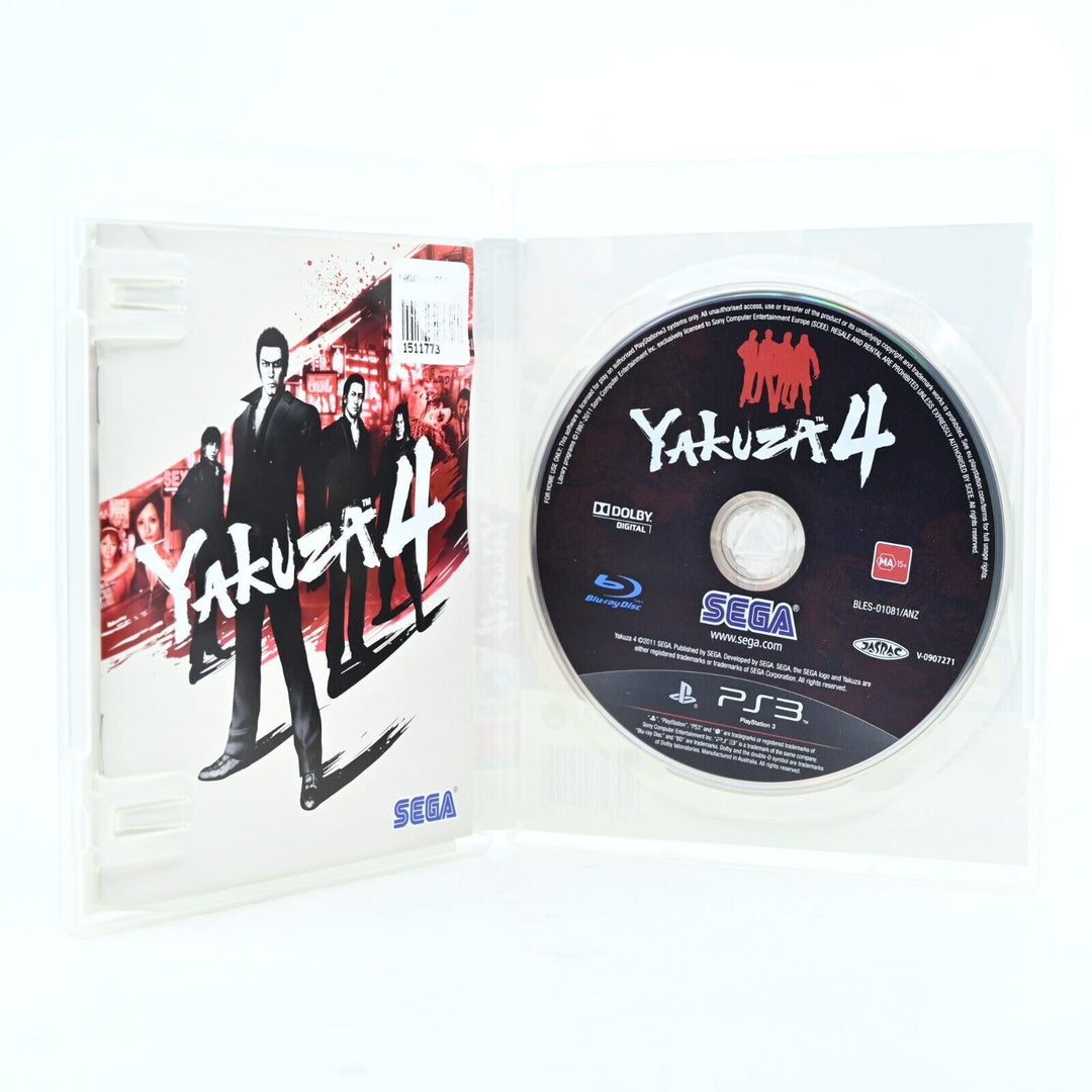 Yakuza 4 - Sony Playstation 3 / PS3 Game + Manual - MINT DISC!