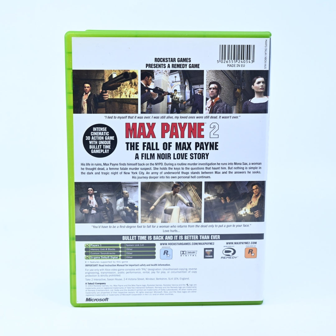 Max Payne 2: The Fall of Max Payne - Original Xbox Game + Manual - PAL