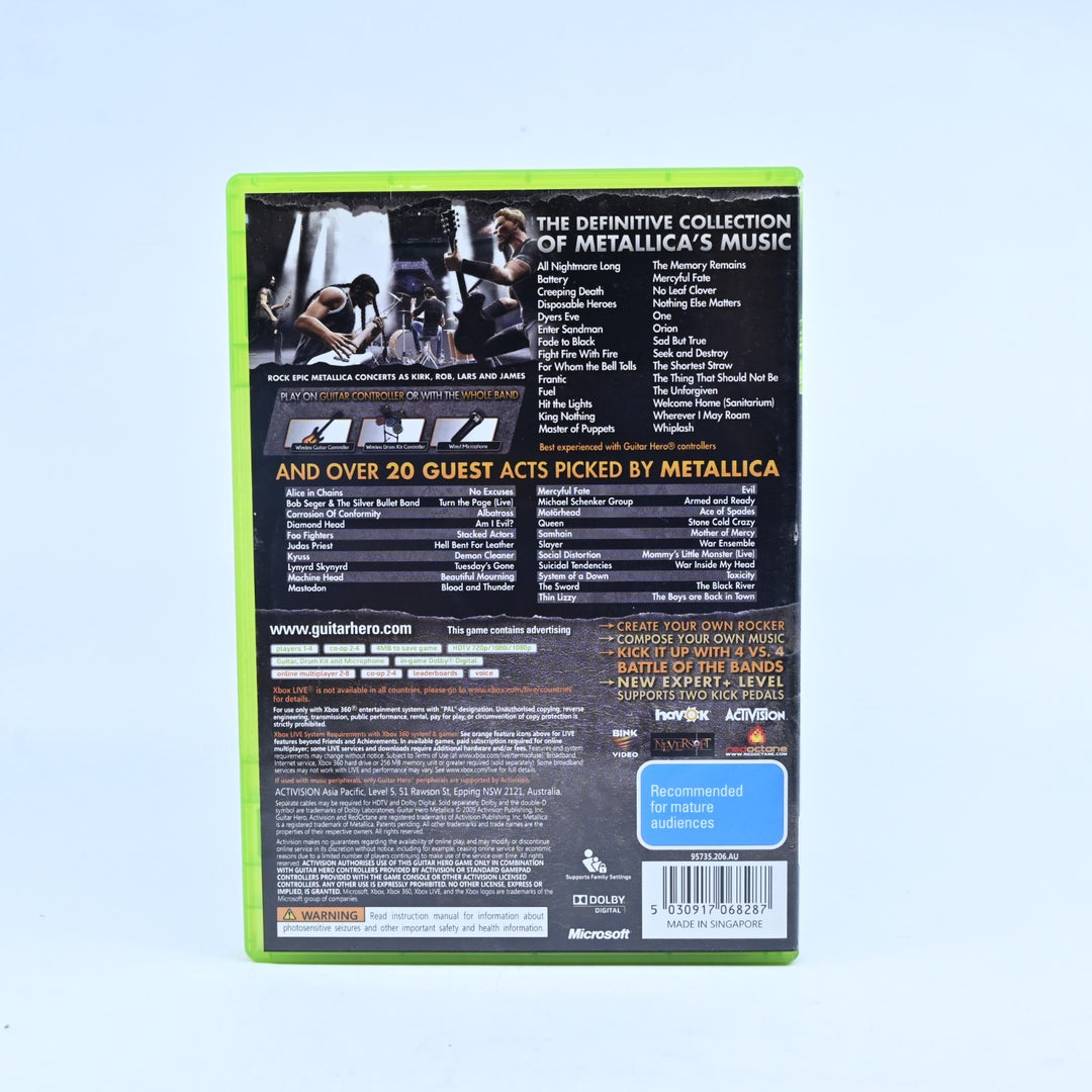 Guitar Hero: Metallica - Xbox 360 Game + Manual - PAL - MINT DISC!
