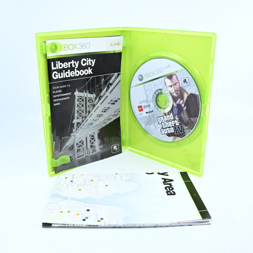Grand Theft Auto IV 4 - Xbox 360 Game + Manual + Map - PAL - MINT DISC!