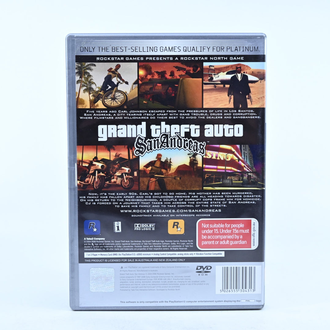 Grand Theft Auto: San Andreas - Sony Playstation 2 / PS2 Game + Manual + Map