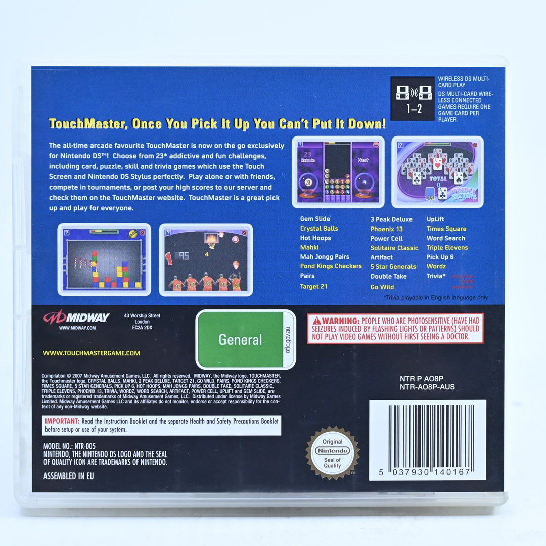 Touch Master - Nintendo DS Game - PAL + Manual - FREE POST!