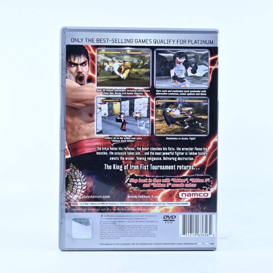 Tekken 5 - Sony Playstation 2 / PS2 Game + Manual - PAL - MINT DISC!