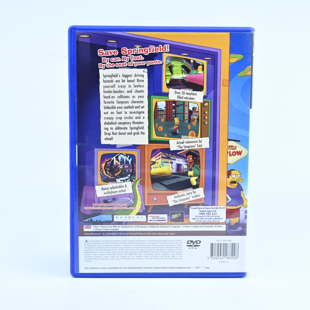 The Simpsons Hit & Run - Sony Playstation 2 / PS2 Game + Manual NEAR MINT DISC