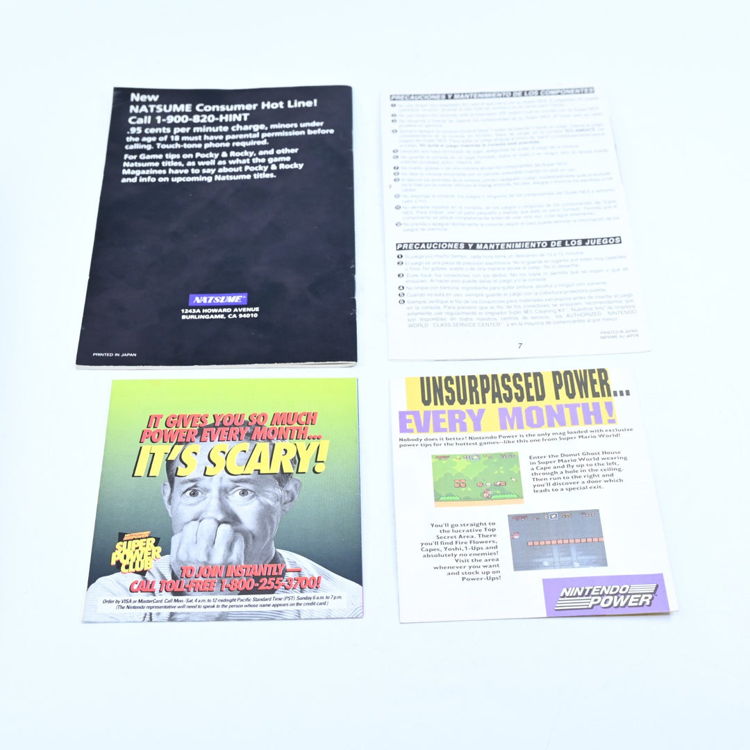 Pocky &amp; Rocky - Super Nintendo / SNES Boxed Game - PAL - FREE POST!