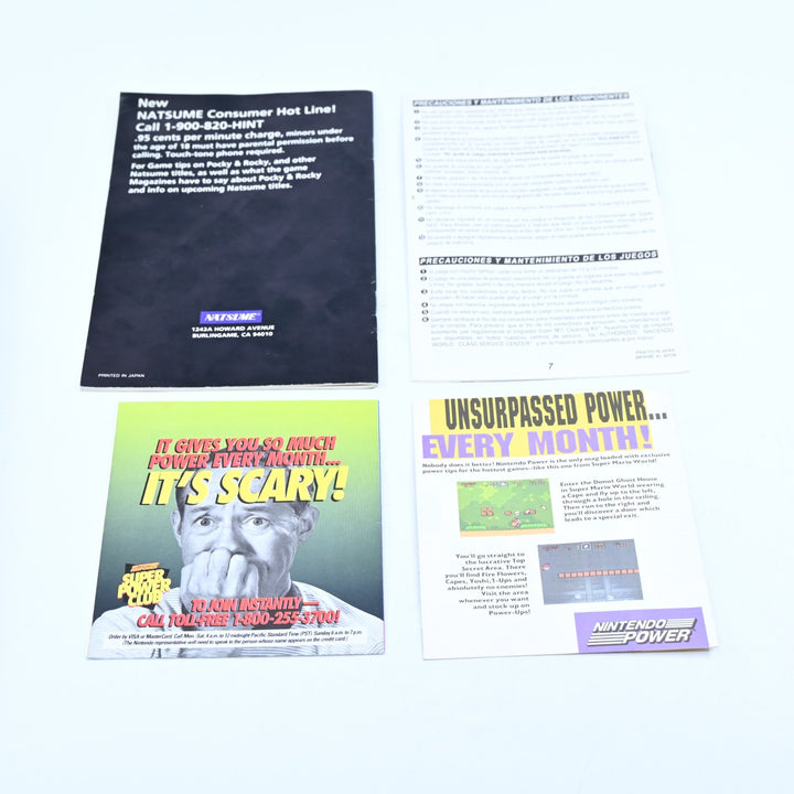 Pocky &amp; Rocky - Super Nintendo / SNES Boxed Game - PAL - FREE POST!