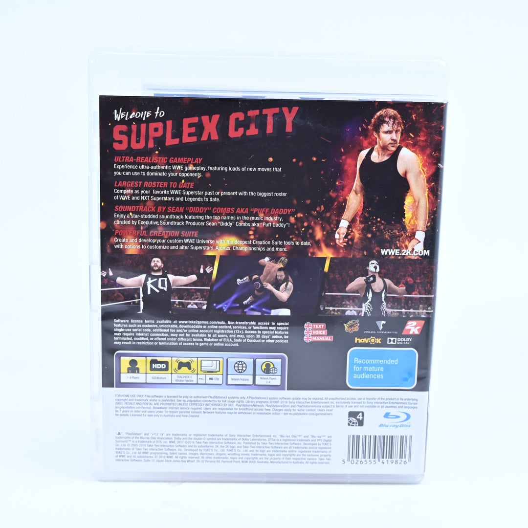 WWE W2K17 - Sony Playstation 3 / PS3 Game + Manual - FREE POST!