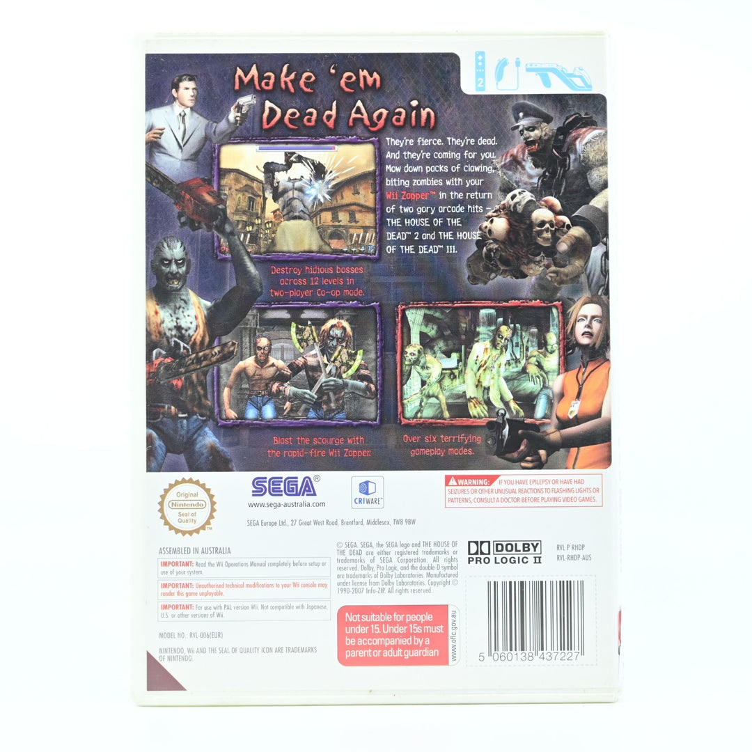 The House of the Dead 2 &amp; 3 - Nintendo Wii Game - PAL - FREE POST!