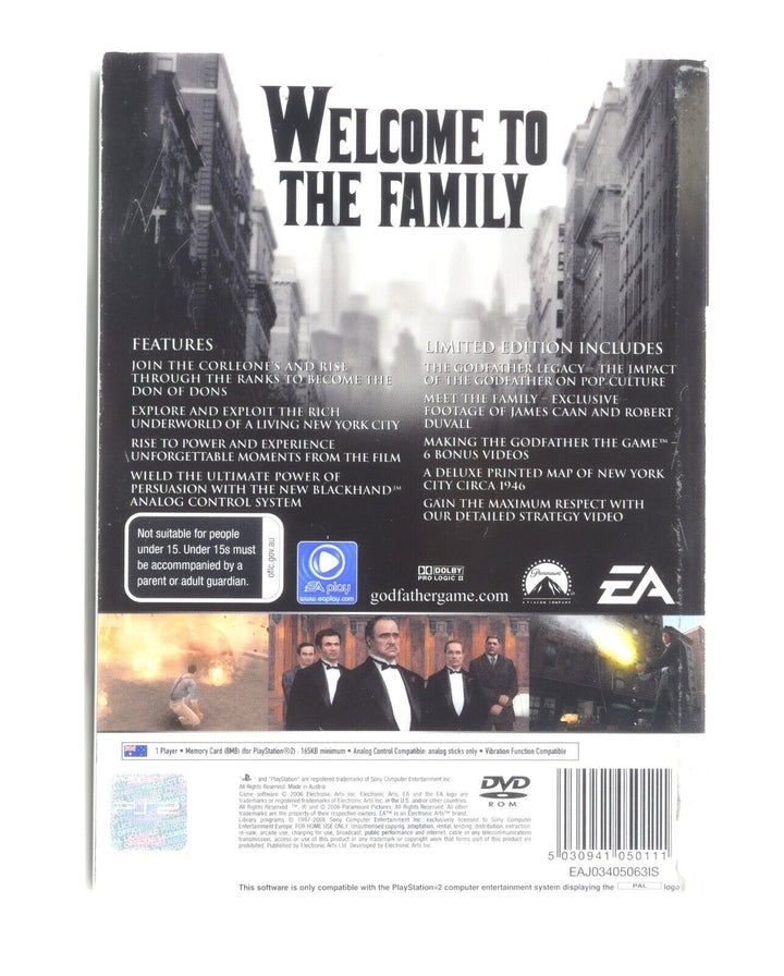 LIKE NEW! The Godfather: Limited Edition - Sony Playstation 2 / PS2 Game - PAL