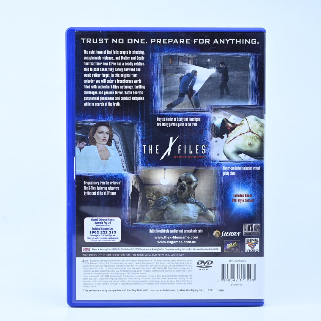 The X-Files: Resist or Serve - Sony Playstation 2 / PS2 Game + Manual - PAL