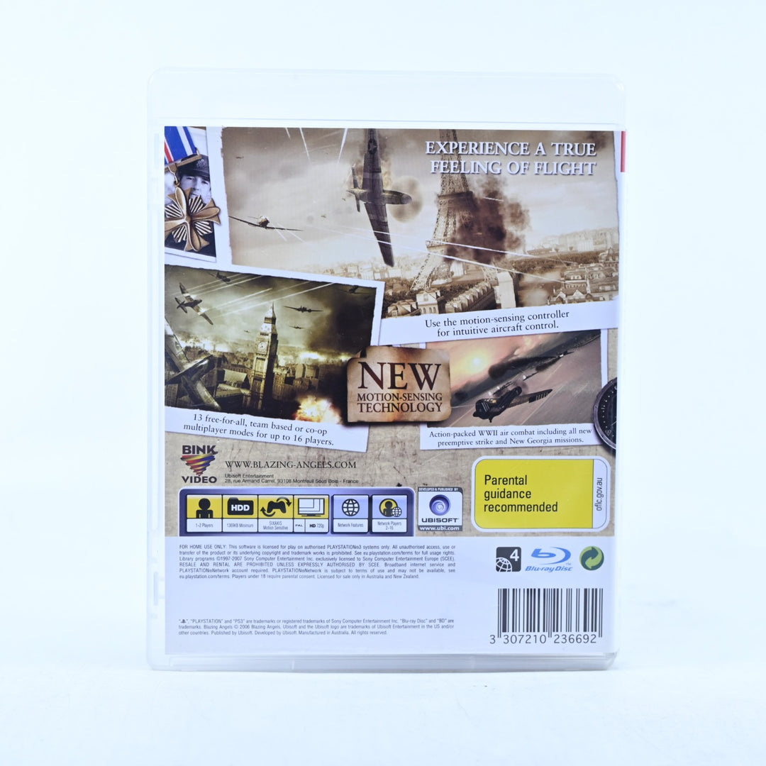 Blazing Angels: Squadrons of WWII - Sony Playstation 3 / PS3 Game + Manual