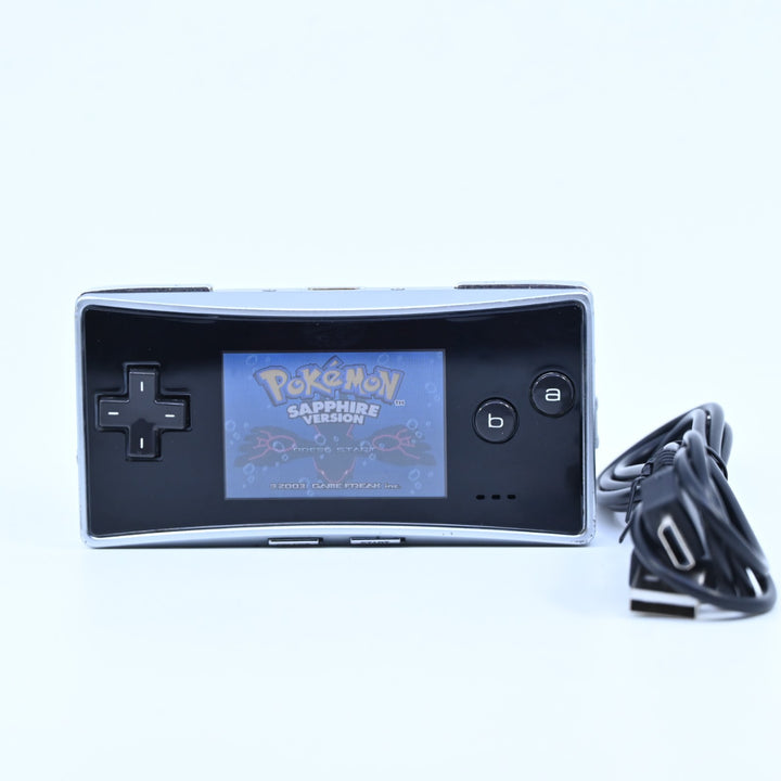 Black / Silver - OXY-001 - Nintendo Gameboy Micro Console / GBA Console - PAL