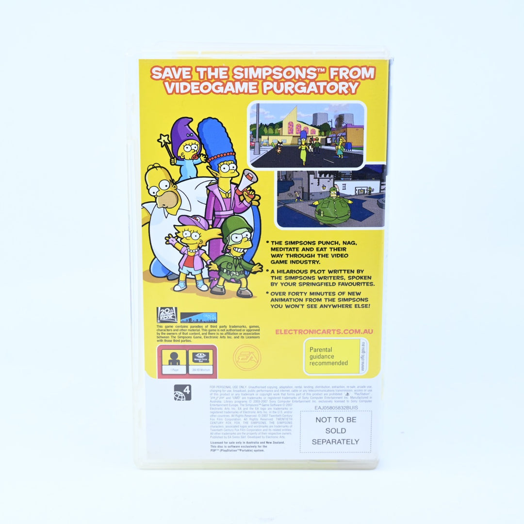 The Simpsons Game - Sony PSP Game + Manual - FREE POST!