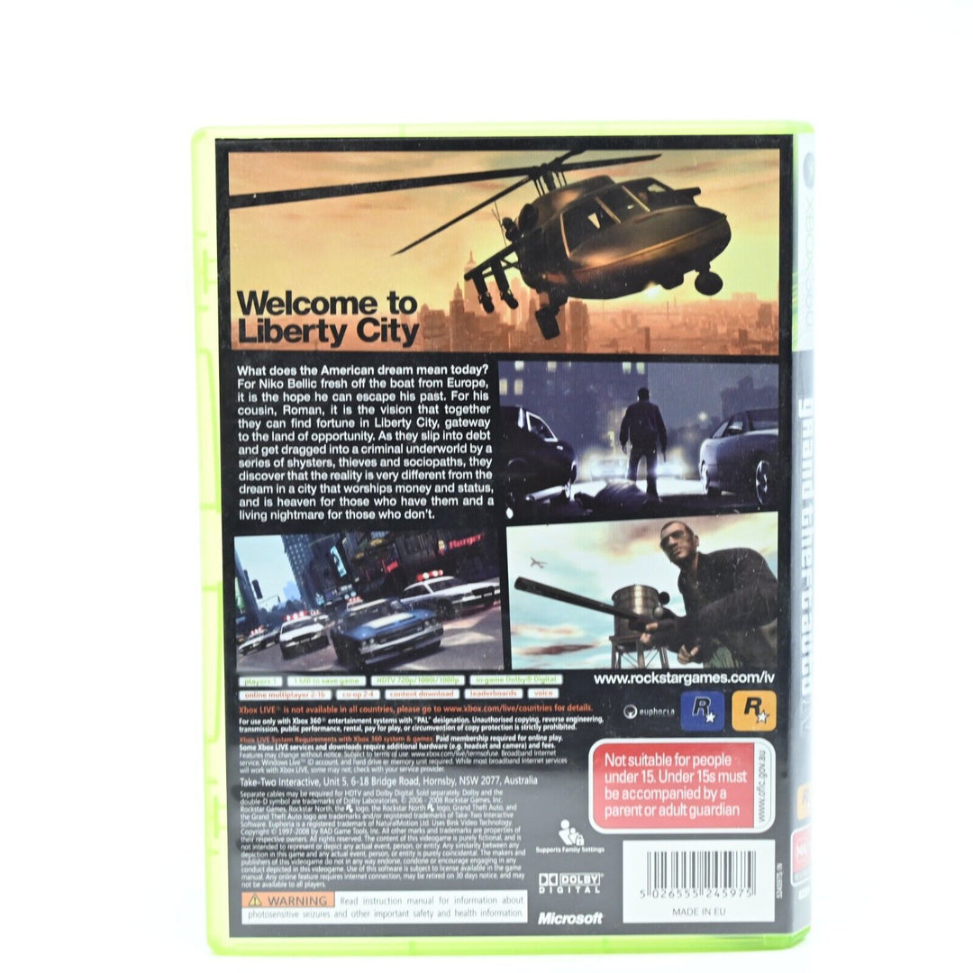 Grand Theft Auto IV 4 - Xbox 360 Game + Manual + Map - PAL - FREE POST!