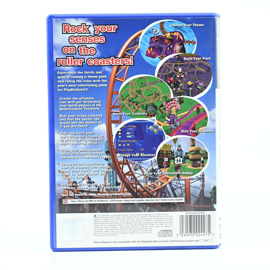 Theme Park World - Sony Playstation 2 / PS2 Game - PAL - FREE POST!