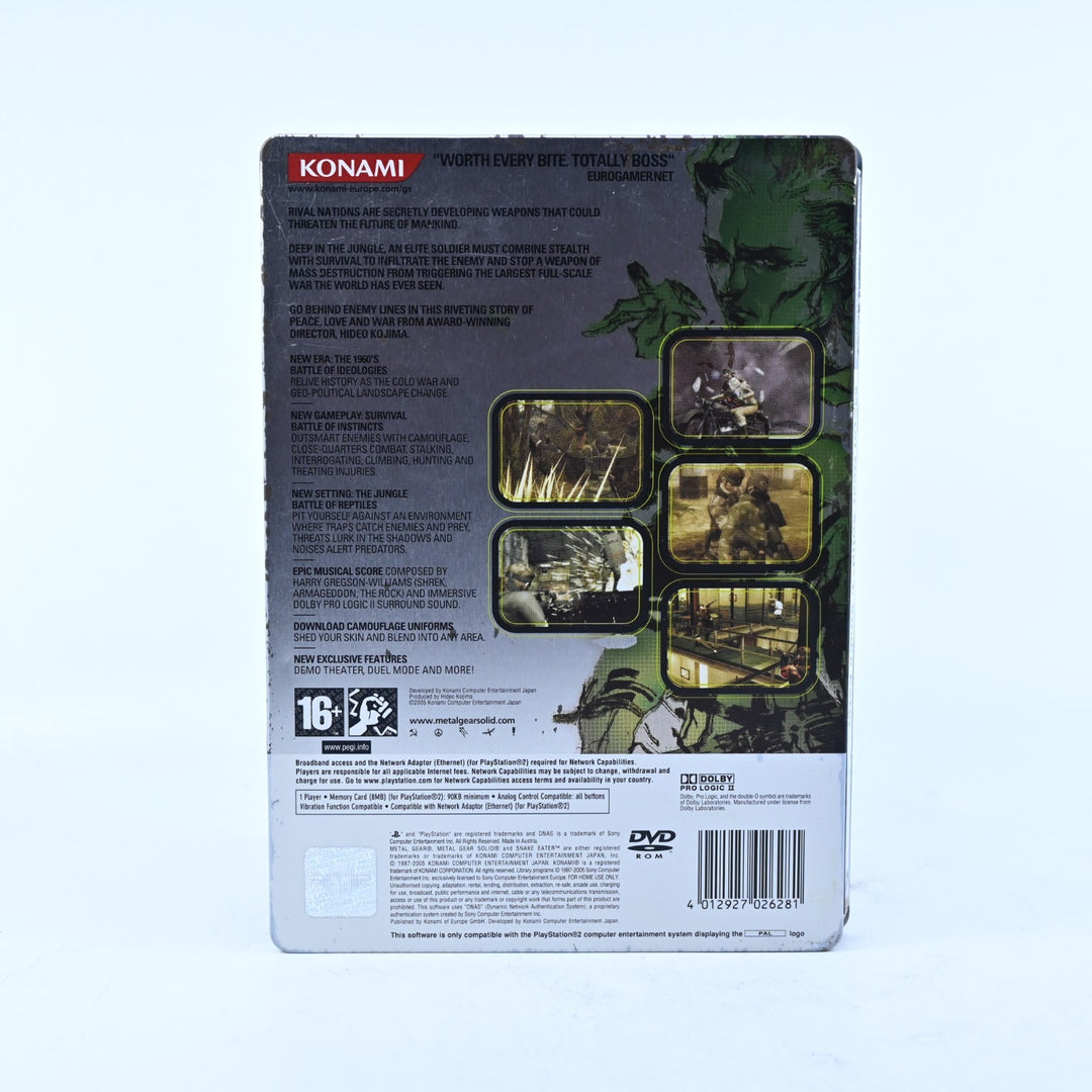 Metal Gear Solid 3: Snake Eater - Limited Metal Edition - PS2 Game + Manual