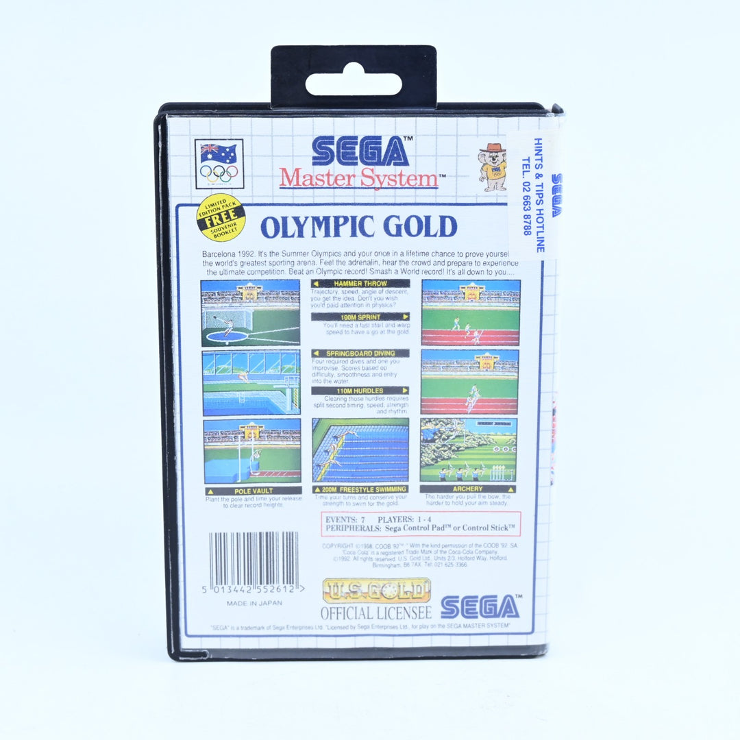 Olympic Gold - Sega Master System Game + Manual - PAL - FREE POST!