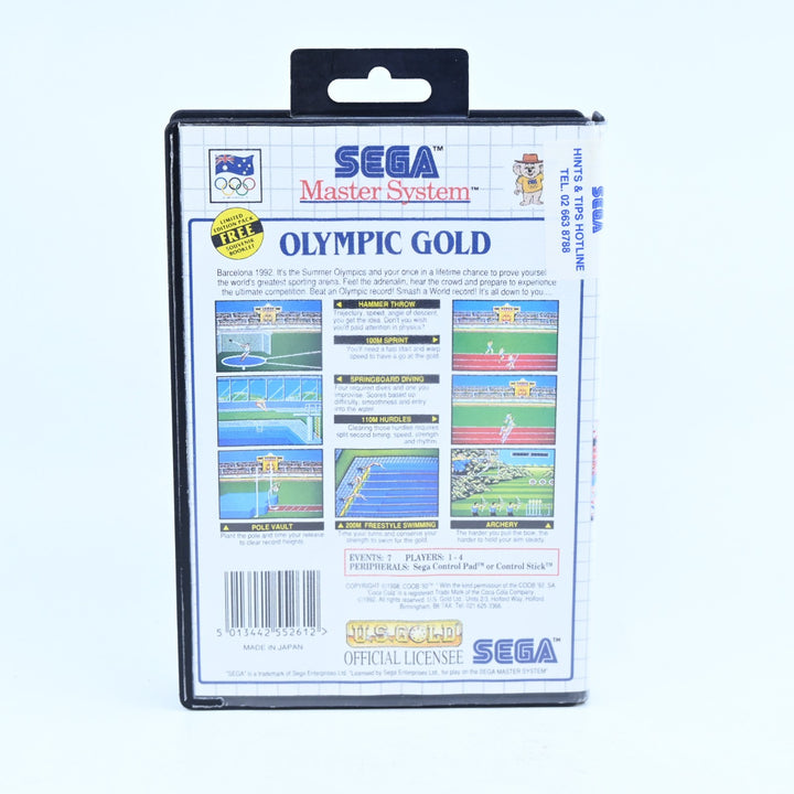 Olympic Gold - Sega Master System Game + Manual - PAL - FREE POST!