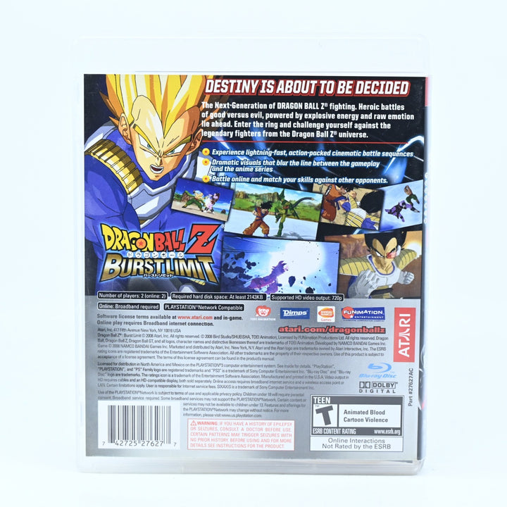 Dragon Ball Z Burst Limit - Sony Playstation 3 / PS3 Game + Manual - REGION FREE
