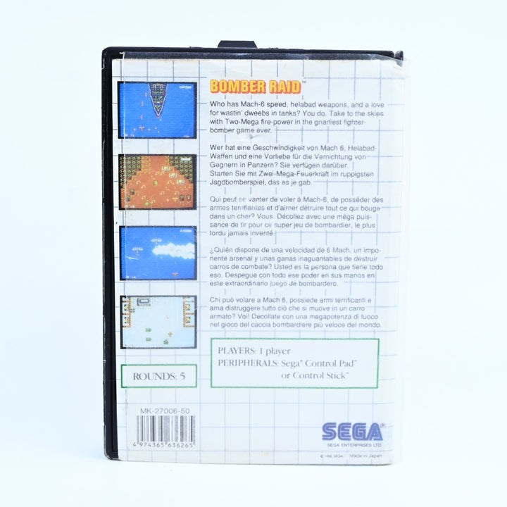 Bomber Raid - Sega Master System Game + Manual - PAL - FREE POST!