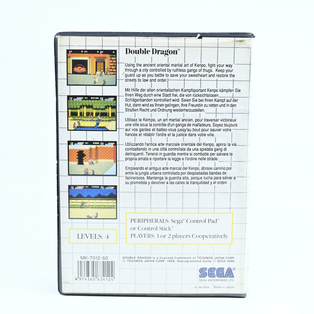 Double Dragon - Sega Master System Game + Manual - PAL - FREE POST!