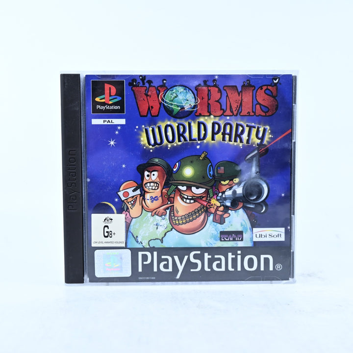 Worms World Party - Sony Playstation 1 / PS1 Game + Manual - PAL - MINT DISC!