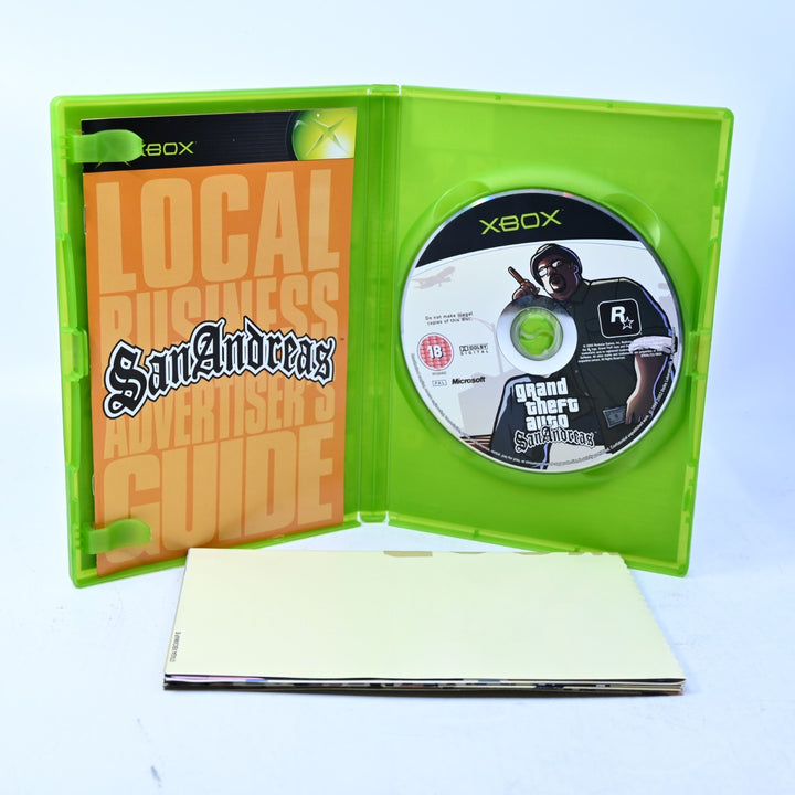 Grand Theft Auto: San Andreas - Original Xbox Game + Manual + Map - MINT DISC!