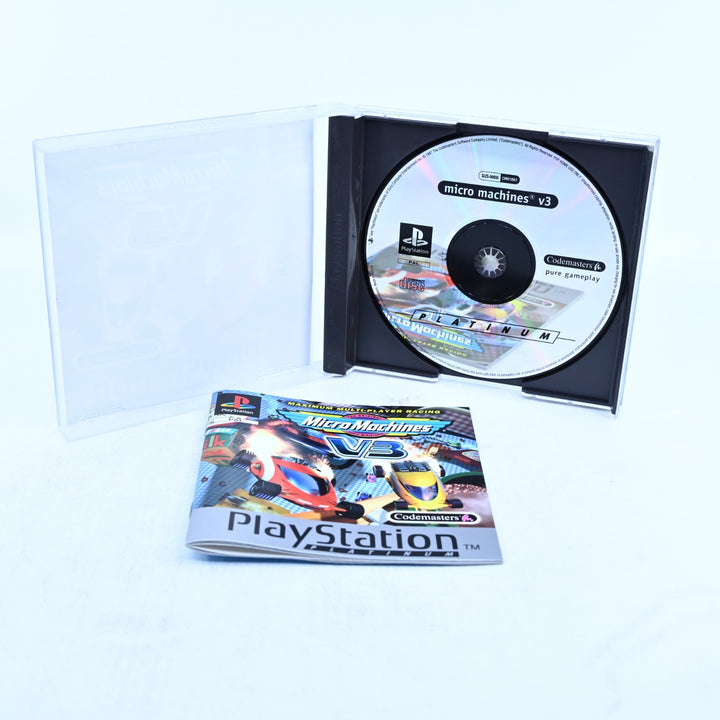 Micro Machines V3 - Sony Playstation 1 / PS1 Game + Manual - PAL - MINT DISC!