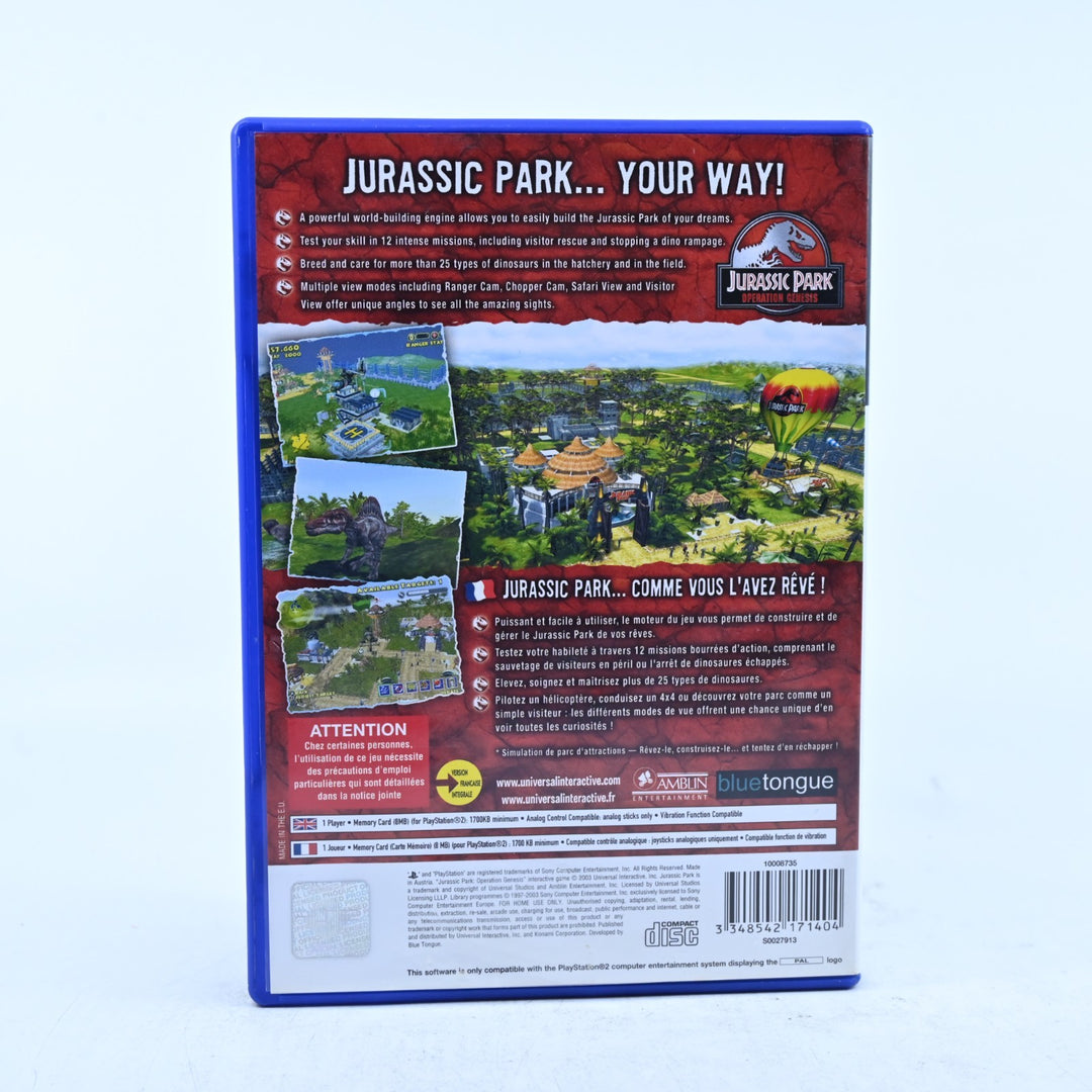 Jurassic Park: Operation Genesis - Sony Playstation 2 / PS2 Game + Manual - PAL