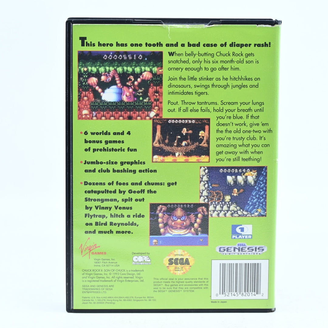 Chuck Rock II 2: Son of Chuck - Sega Genesis Game - FREE POST!