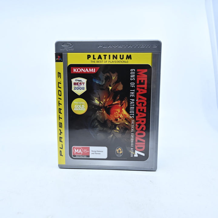 Metal Gear Solid 4: Guns of the Patriots - Sony Playstation / PS3 Game + Manual