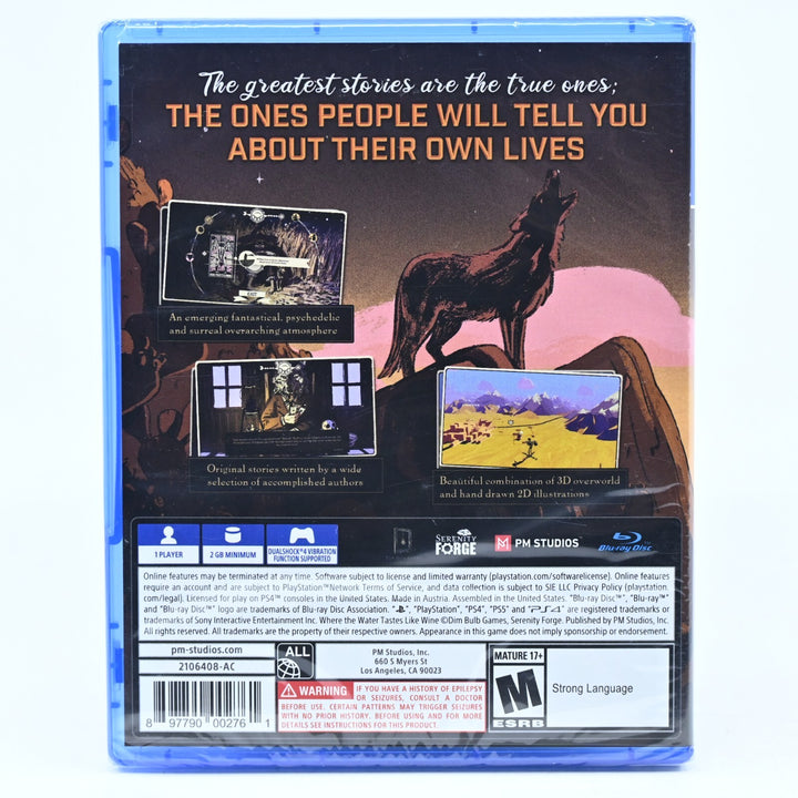 SEALED! Where The Water Tastes Like Wine - Sony Playstation 4 / PS4 Game