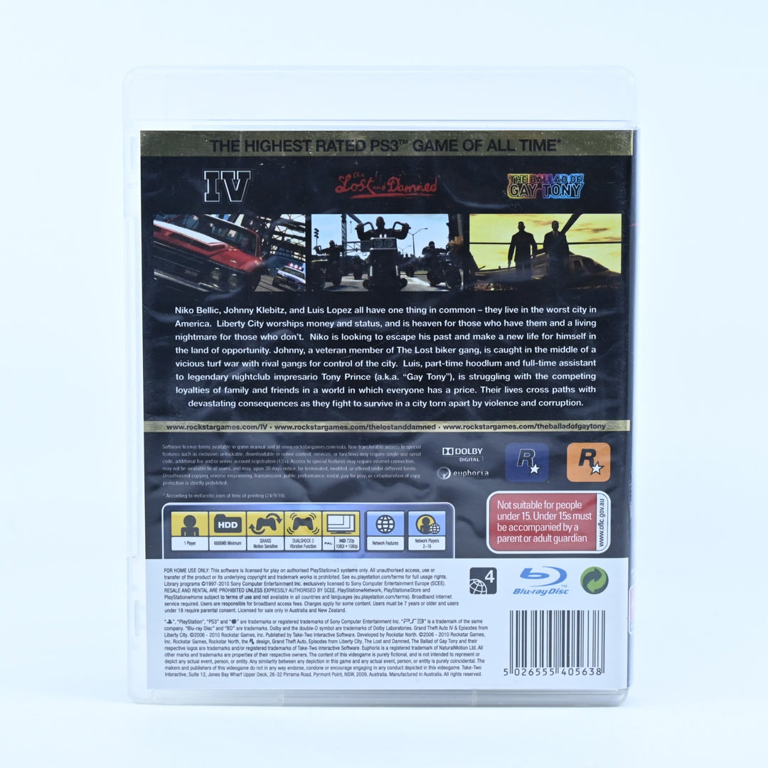 Grand Theft Auto IV & Episodes from Liberty City - PS3 Game + Manual + Map