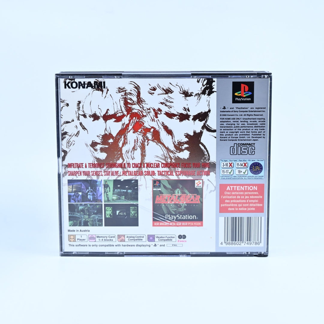 Metal Gear Solid - Sony Playstation 1 / PS1 Game + Manual - PAL - MINT DISC!