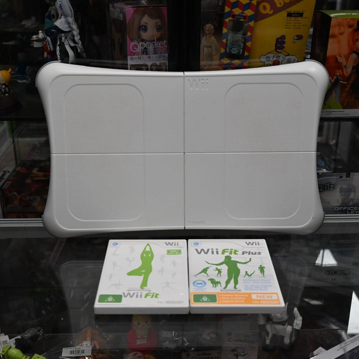 Wii Fit Board w Wii Fit and Wii Fit Plus Games - Nintendo Wii Game + Accessory