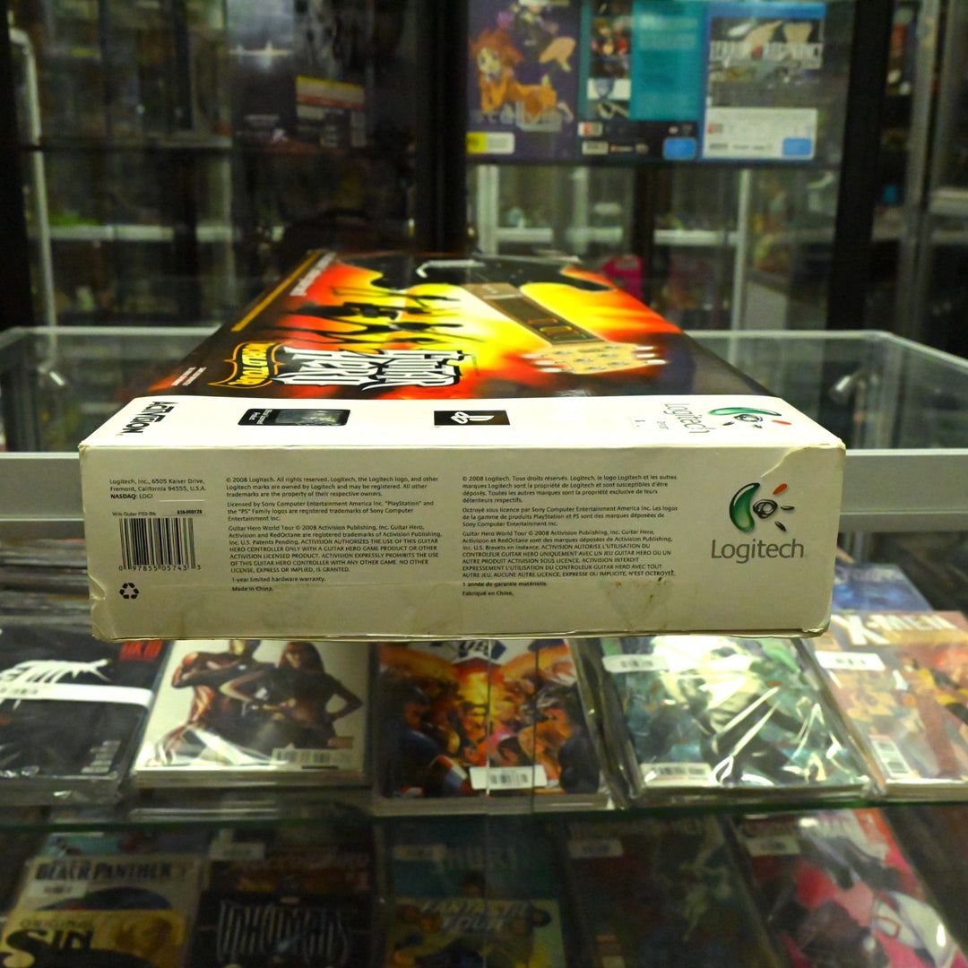 Boxed Wooden Logitech Guitar Hero World Tour Wireless Guitar - PS2/PS3 Accessory