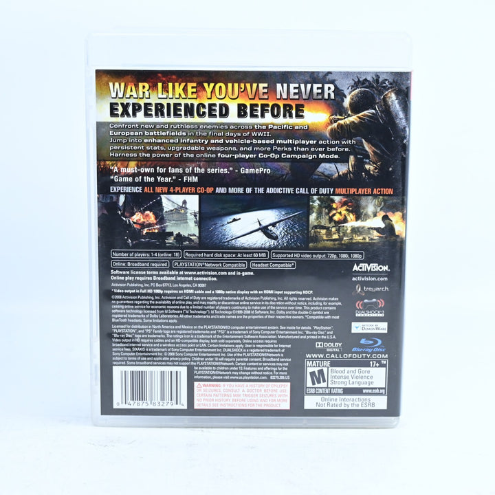 Call of Duty: World at War - Sony Playstation 3 / PS3 Game + Manual - FREE POST!