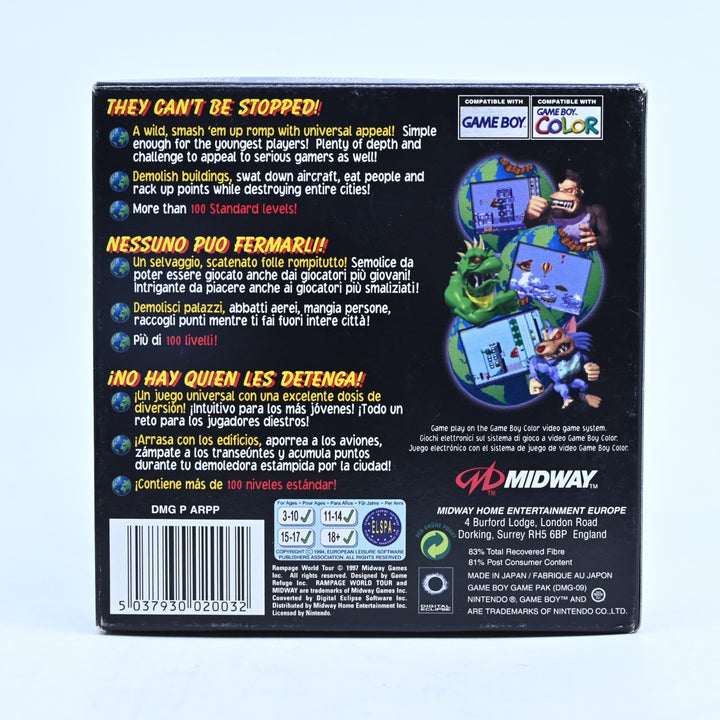 Rampage World Tour - Nintendo Gameboy Color Boxed Game - PAL - FREE POST!