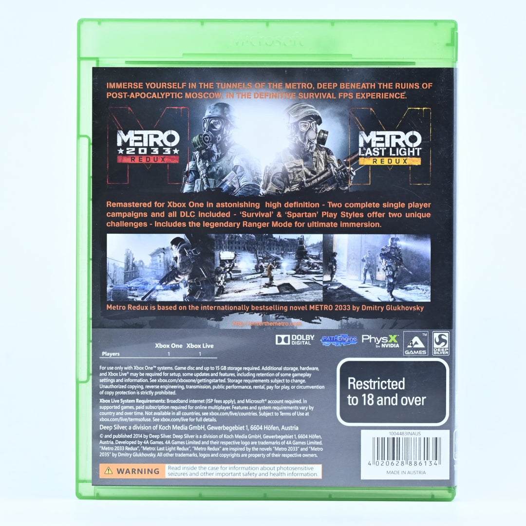 Metro Redux - Xbox One Game - PAL - FREE POST!