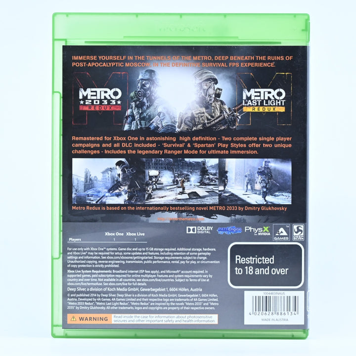 Metro Redux - Xbox One Game - PAL - FREE POST!