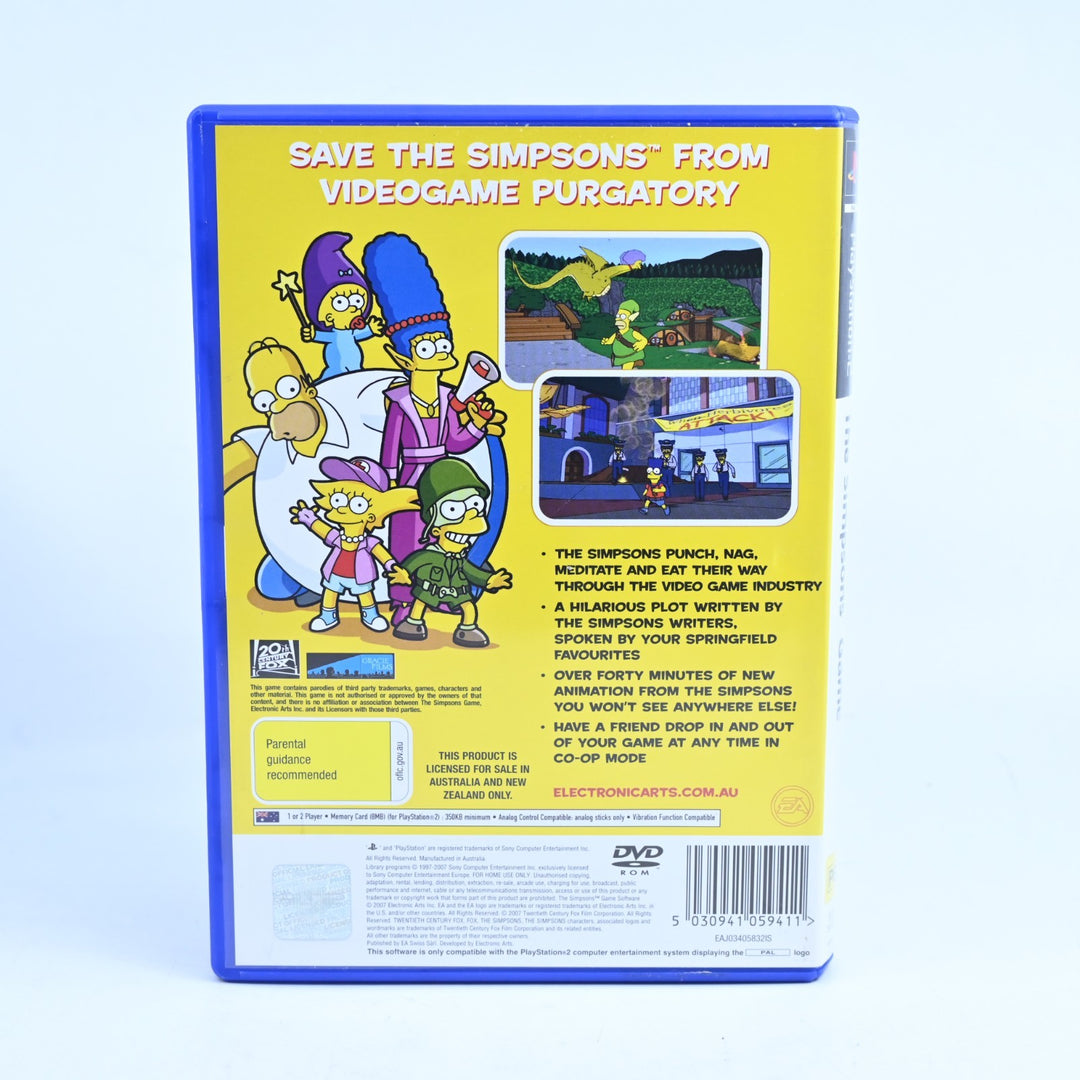 The Simpsons Game - Sony Playstation 2 / PS2 Game + Manual - PAL - MINT DISC!