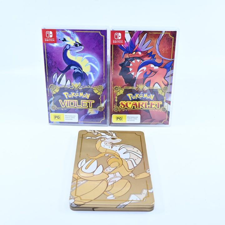 Pokemon Scarlet + Violet Dual Pack Steelbook Edition - Nintendo Switch Game