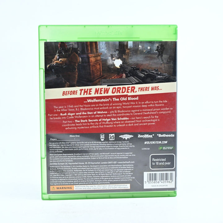 Wolfenstein: The Old Blood - Xbox One Game - PAL - FREE POST!