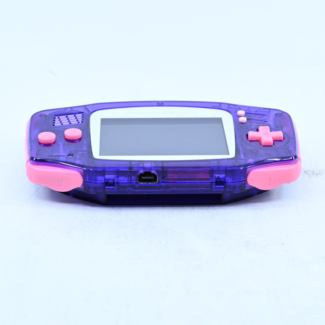 Clear Purple/Pink + IPS Screen - Nintendo Gameboy Advance Console - AGB-001