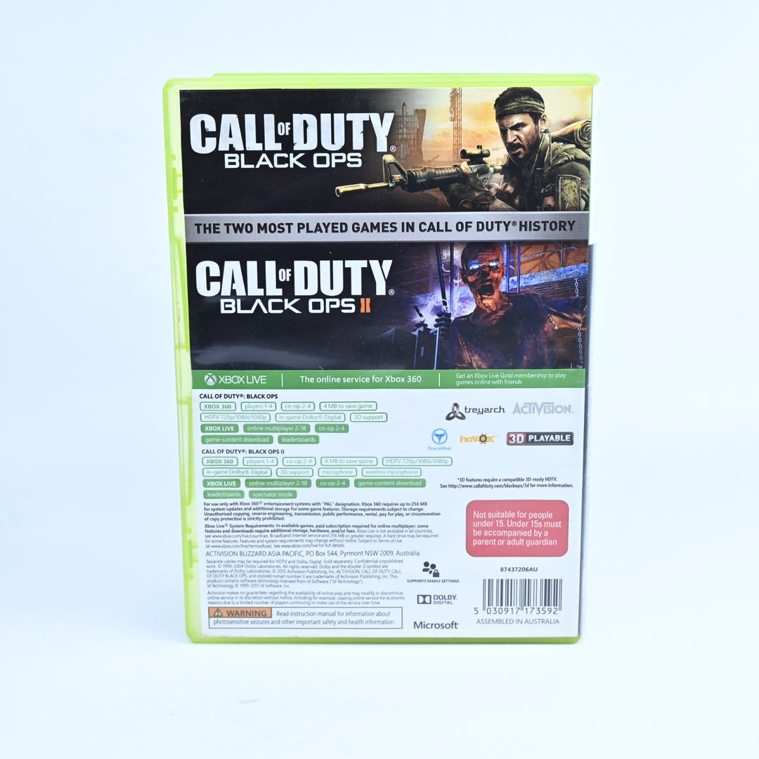 Call of Duty Black Ops 1 & 2 Combo Pack - Xbox 360 Game - PAL - FREE POST!