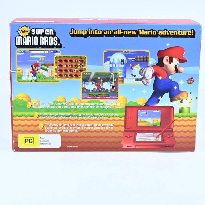 UNUSED! Special Limited Edition Mario Red - Nintendo DS Lite Boxed Console