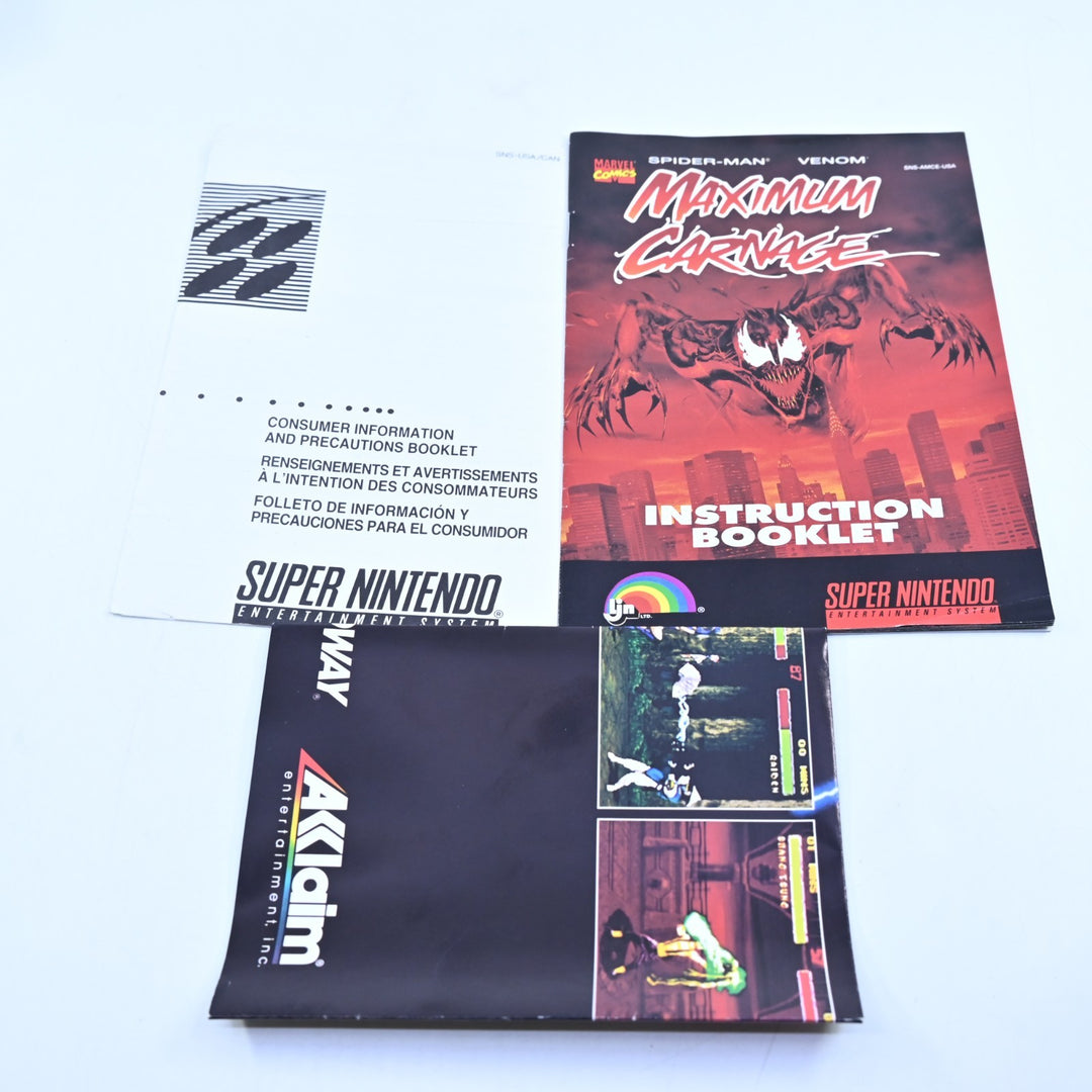 Spider-Man and Venom: Maximum Carnage - READ DESCRIPTION - SNES Accessory NTSC